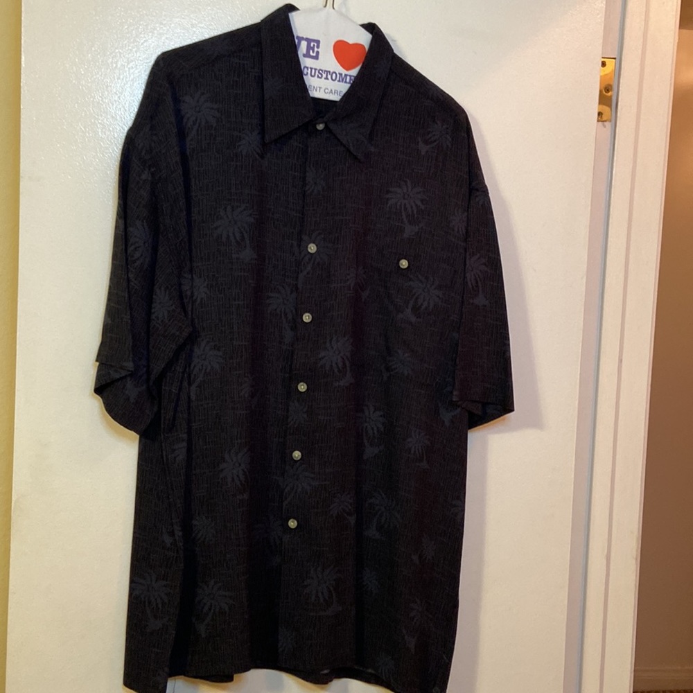 Pierre Cardin Black Palm Tree Shirt